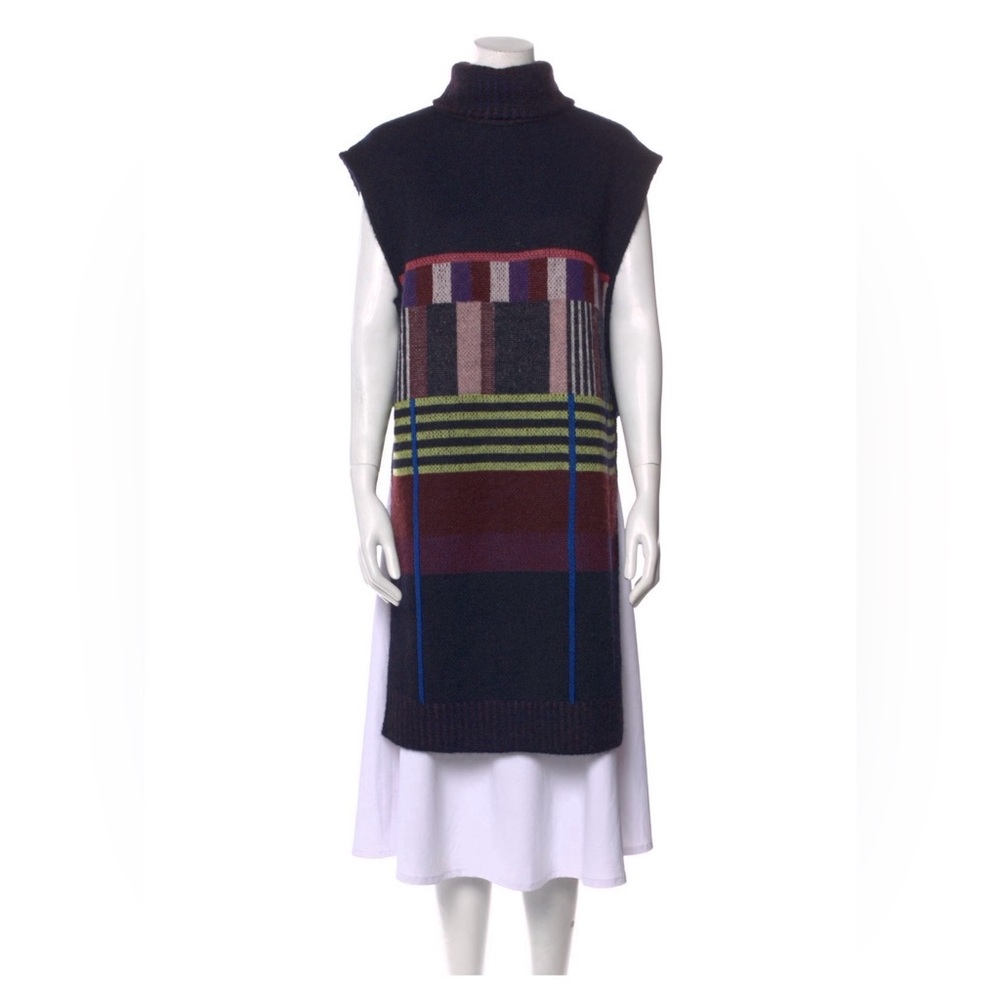 SUNO Wool/Mohair Turtleneck Sweater Tunic Vest with open sides (Med/Lg)